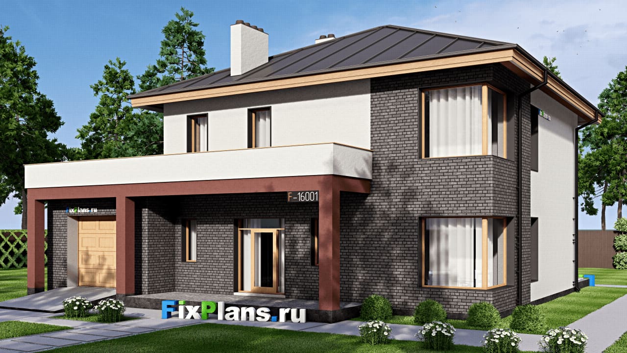 Двухэтажный дом F-16001 — фасад