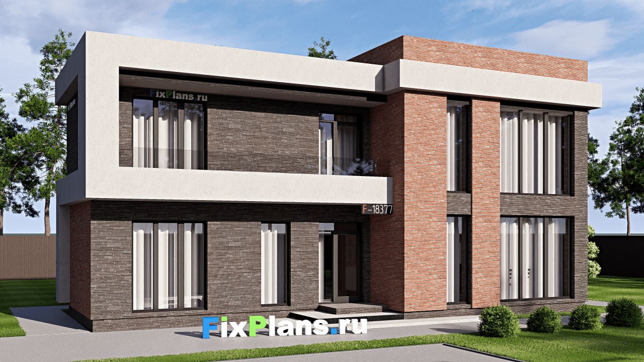 Двухэтажный дом F-18377 — фасад