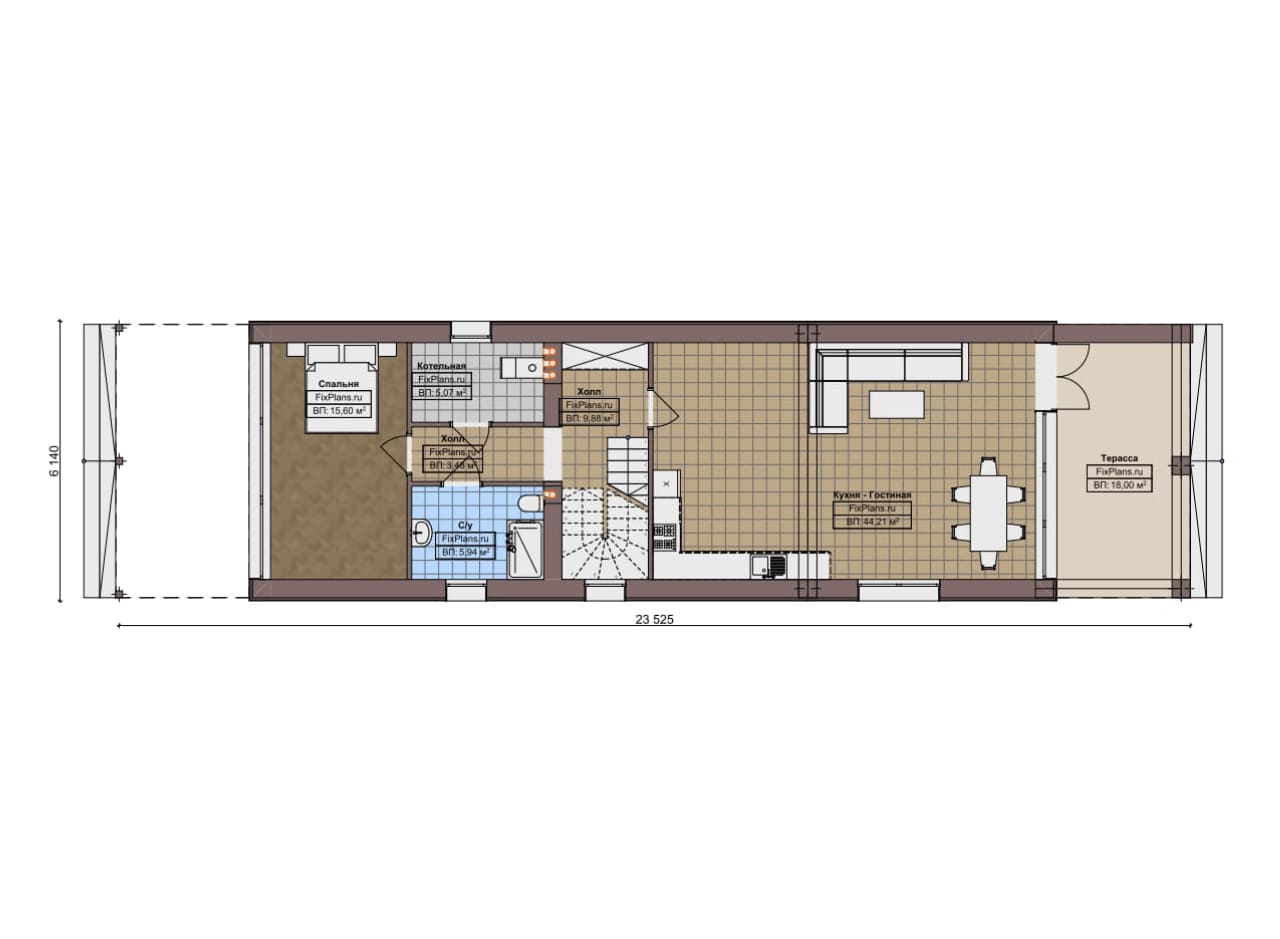 Планировка Двухэтажный дом F-18683